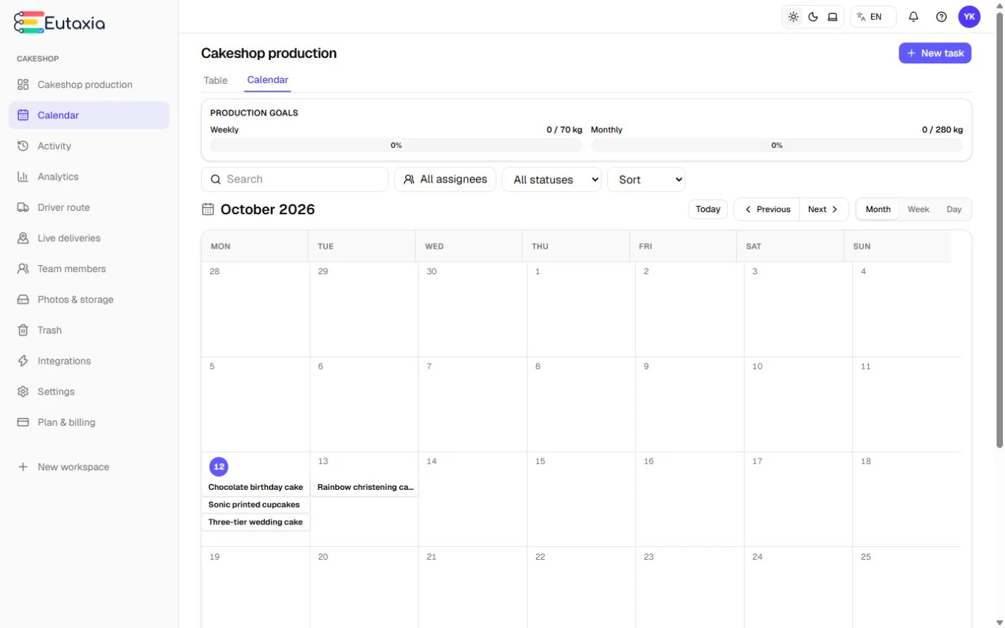 Eutaxia calendar